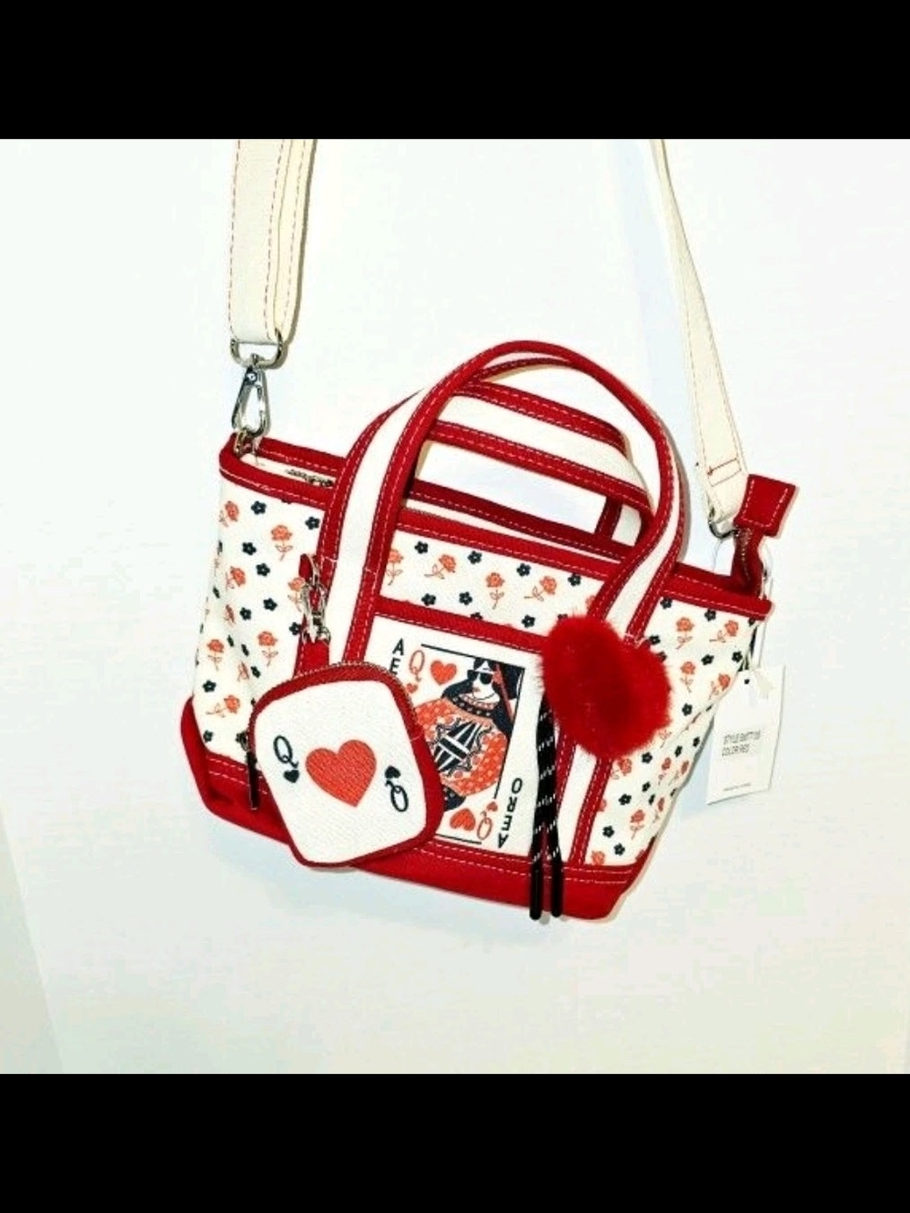 NWT Aéropostale Queen of Hearts Mini Canvas Crossbody Tote Bag